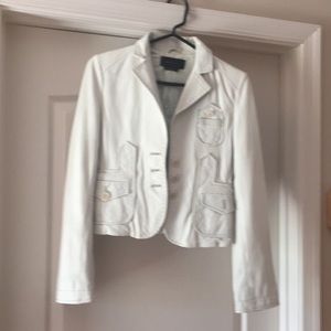 White soft leather BCBG MaxAzria jacket